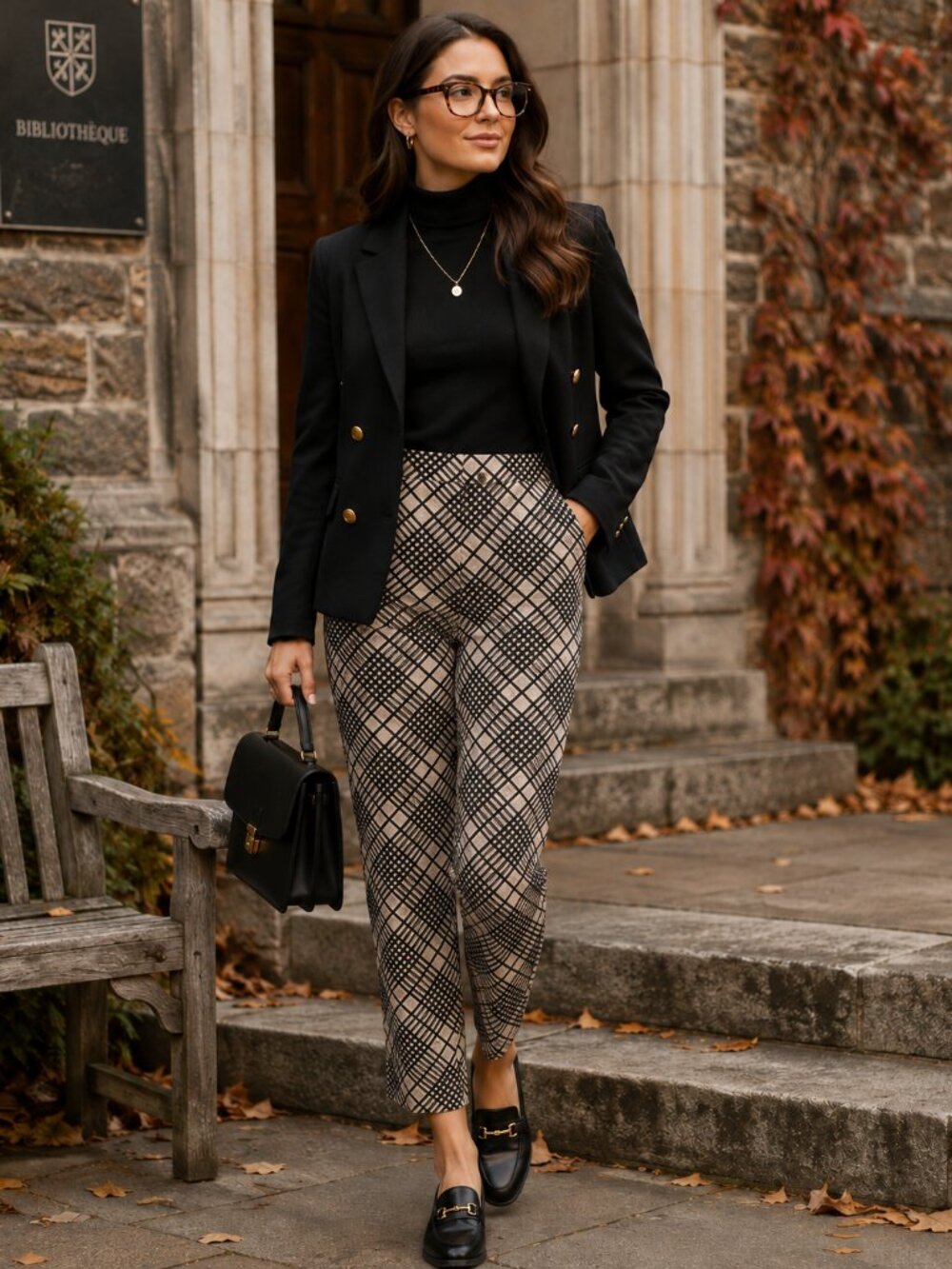 Sanctuary NWT Black Tan Plaid Cropped Pull On Pants Size S